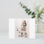 Inuit Pin Up Girl Postkarte (Stehend Vorderseite)
