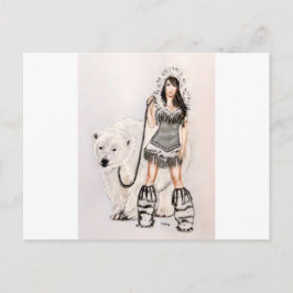 Inuit Pin Up Girl Postkarte
