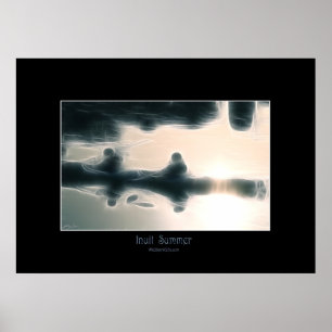 INUIT SOMMER Eskimo Kayaking Art Poster