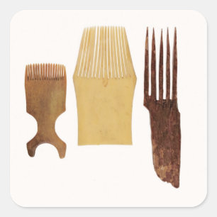 Inuitkämme, von der amerikanischen Nordwestküste Quadratischer Aufkleber