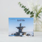 Inukshuk in Churchill Manitoba Kanada Postkarte (Stehend Vorderseite)