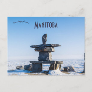 Inukshuk in Churchill Manitoba Kanada Postkarte