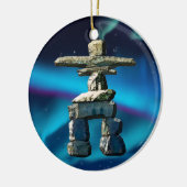 Inukshuk-Indianersteine Keramik Ornament (Links)