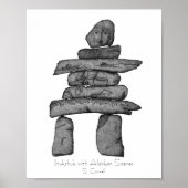 Inukshuk mit Alaskan Scenes Dotwork Art Poster (Vorne)