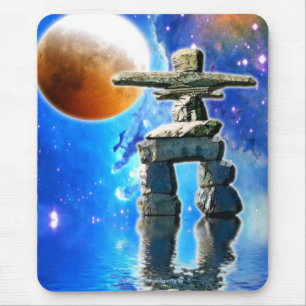 Inukshuk Moon & Space Fantasy Art Mousepad