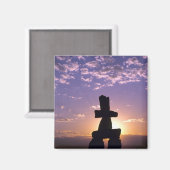 Inukshuk Northwest Territories, Kanada Magnet (Vorderseite/Rückseite)