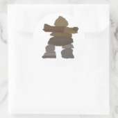 Inukshuk Runder Aufkleber (Tasche)