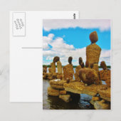 Inukshuk Stone River Skulpturen Postkarte (Vorne/Hinten)