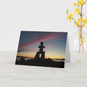 Inukshuk Sunset Karte (Gelbe Blume)