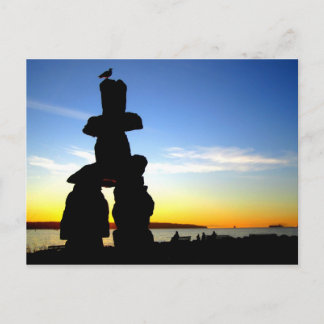 Inukshuk, Vancouver, BC, Kanada Postkarte