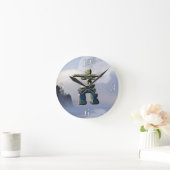 Inukshuk & Wilderness Moon Art Clock Runde Wanduhr (Zuhause)