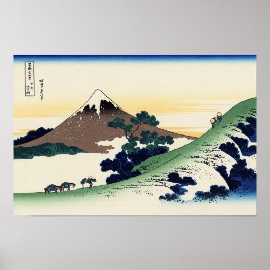 Inume Pass, Kōshū (von Hokusai) Poster (Vorne)