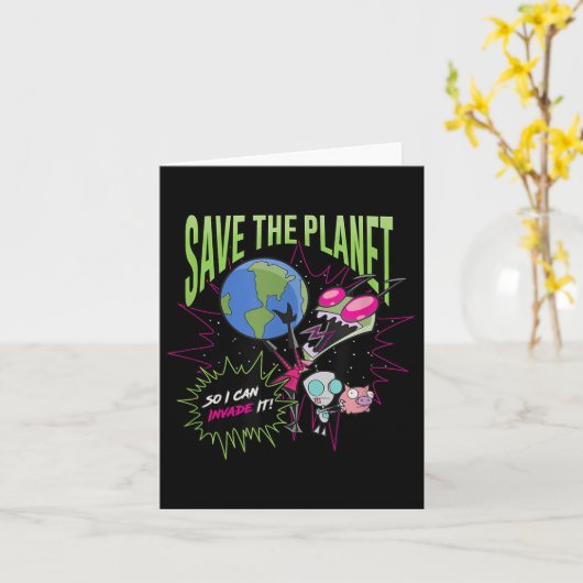 Invader Zim Earth Day rette den Planeten, damit ic Karte (Gelbe Blume)