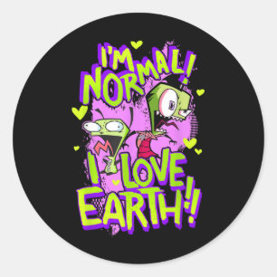 Invader Zim Im Normal I Liebe Earth Day Runder Aufkleber