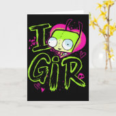 Invader Zim Valentinstag Ich liebe Mädchen  Karte (Gelbe Blume)