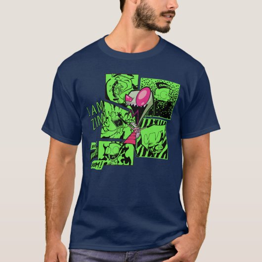 Invader Zim Zim Screaming Doom Comic Panels Collag T-Shirt (Vorderseite)
