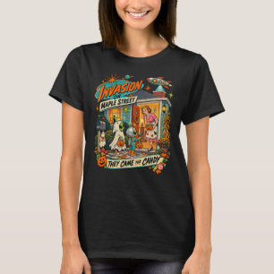 Invasion auf der Maple Street Retro-Alien-Hallowee T-Shirt