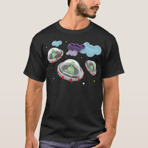 Invasion der grünen Außerirdischen Ufo's mit wenig T-Shirt