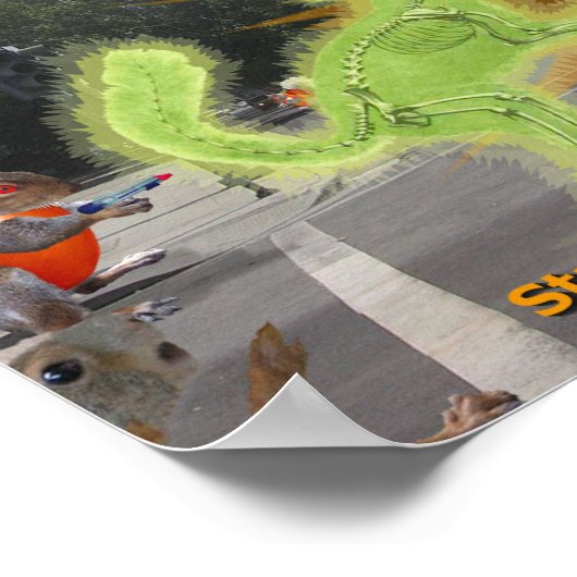 Invasion der Killer Tomato Eichhörnchen Poster (Ecke)