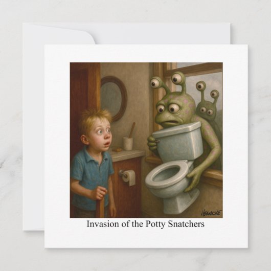 Invasion der Potty Snatchers Einladung (Vorderseite)