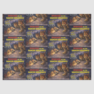 Invasion of the Saucer Squirrels Seidenpapier