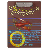 Inventurübersicht des Managers Klemmbrett (Vorderseite)