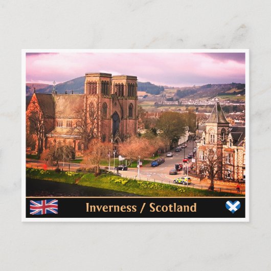 Inverness & Cathedral, schottische Highlands-Haupt Postkarte (Vorderseite)