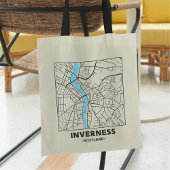 Inverness, Scotland City Map Tote Bag Tragetasche
