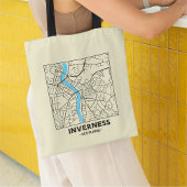 Inverness, Scotland City Map Tote Bag Tragetasche