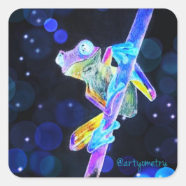 Inverse Frog Quadratischer Aufkleber