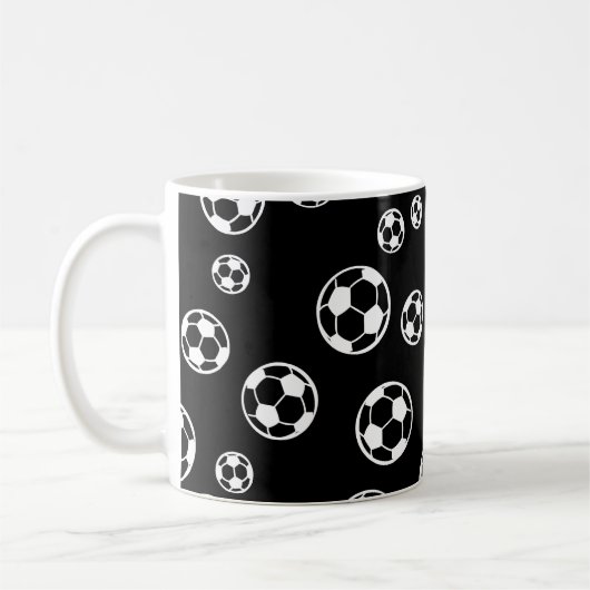 Inverse Fußball- / Fußball-Farben-Kugelmuster Kaffeetasse (Links)
