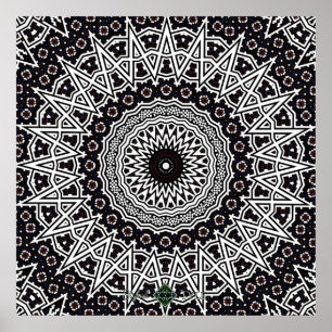 Invert Mosaik-Mandala Poster
