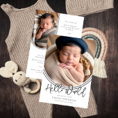 Inverted Arch Hello World Photo Birth Announcement Einladung