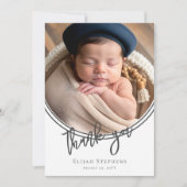 Inverted Arch Thank You 3 Photo Birth Announcement Einladung (Vorderseite)