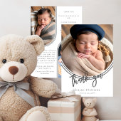 Inverted Arch Thank You 3 Photo Birth Announcement Einladung