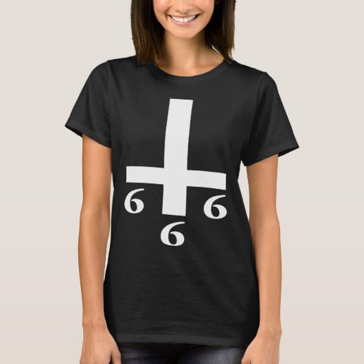 Inverted Cross 666 Upside Down Satan Antichrist At T-Shirt (Vorderseite)