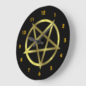 Inverted Gold Pentagram Große Wanduhr (Winkel)