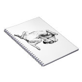 Inverted Inspiration – Dog Line Art Notebook Notizblock (Rechte Seite)