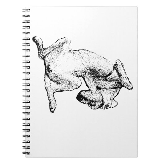 Inverted Inspiration – Dog Line Art Notebook Notizblock (Vorderseite)