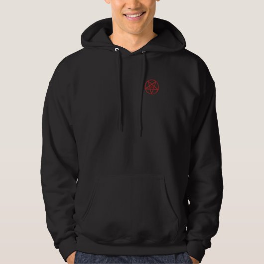Inverted Pentagram 666 Satanic side Hoodie (Vorderseite)