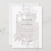 Invertierte Aquarellfarben-Blume Hochzeitseinladun Einladung (Vorderseite)