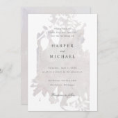 Invertierte Aquarellfarben-Blume Hochzeitseinladun Einladung (Vorne/Hinten)