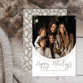 Invertierte Arch Trendy Happy Holidays Foto Feiertagskarte