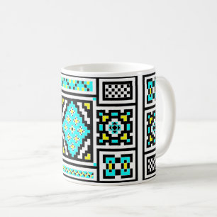 Invertierte gespiegelte Mosaik Kaffeetasse