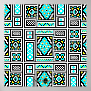 Invertierte gespiegelte Mosaik Poster