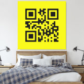 Invertierte ☻ glückliche Seite — QR-Code Leinwanddruck (Insitu (Schlafzimmer))