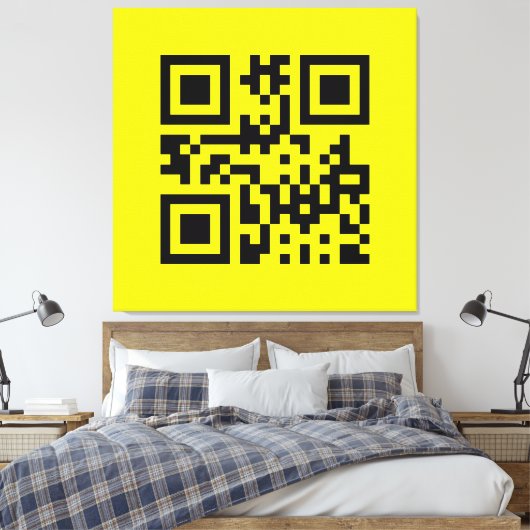 Invertierte ☻ glückliche Seite — QR-Code Leinwanddruck (Insitu (Schlafzimmer))