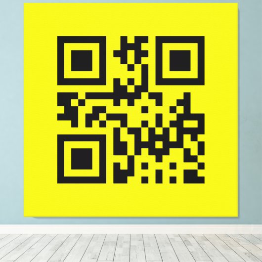 Invertierte ☻ glückliche Seite — QR-Code Leinwanddruck (Insitu (Holzboden))