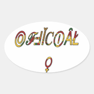 Invertierte "OFFIZIELLE" Symbolkunst Ovaler Aufkleber