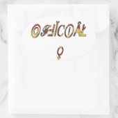 Invertierte "OFFIZIELLE" Symbolkunst Ovaler Aufkleber (Tasche)